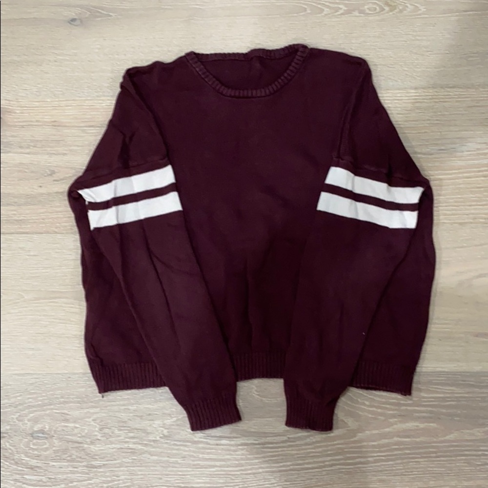 Brandy Melville burgundy sweater with stripes